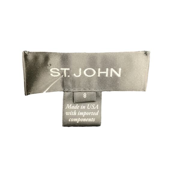 St.John Women’s Dress SZ 8 Silk/ Boucle Fine Knit Bottom Sleeveless Black Silver - Picture 6 of 6